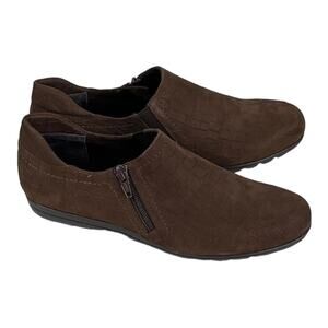 New Vaneli Sport Brown Suede Slipon Women's Size 8 M Booties Side Zip